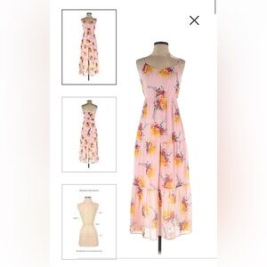 Size 2, J Crew pink floral maxi (worn once)
